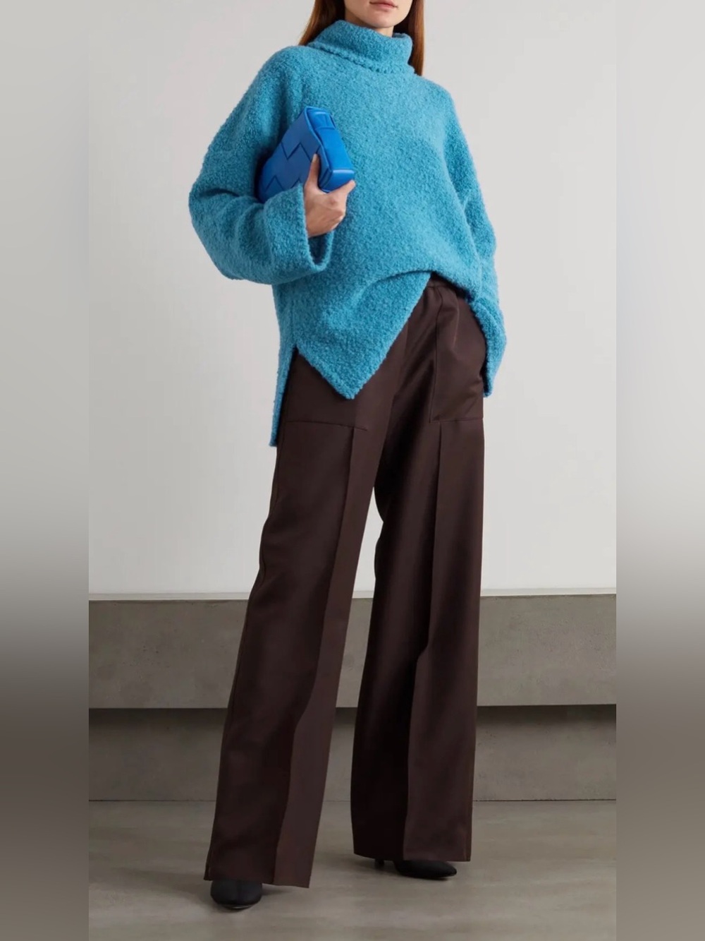 GAUCHERE Paris “Tidas” Boucle-Knit Oversized Cowl Neck Sweater